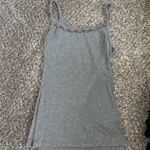 Mossimo Supply Co. Gray Embellished Fitted Camisole